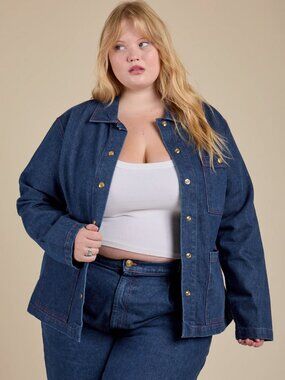 Big Bud Press Indigo Denim Work Jacket, Size XL, Dark Wash